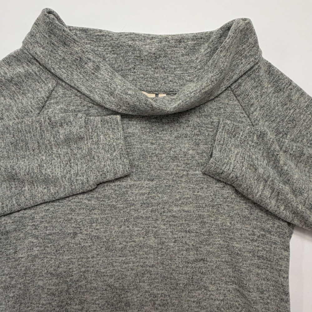 Soft‎ Surroundings Gray Cowl Neck Long Sleeve Knit Tunic Dress Small 2DA13